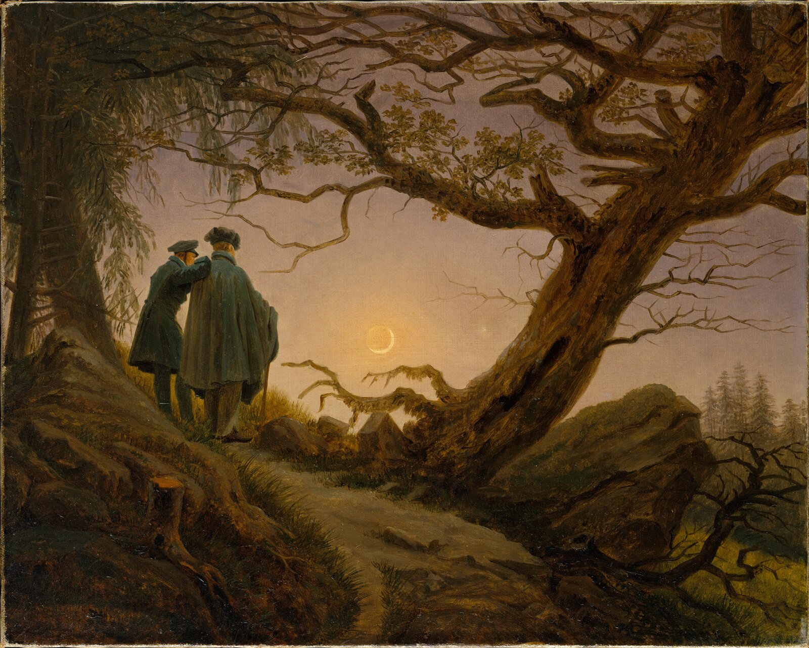 Caspar David Friedrich. Two Men Contemplating the Moon